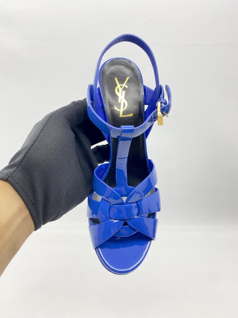 Saint Laurent Tribute Heels Bleu Majorelle Vernis
