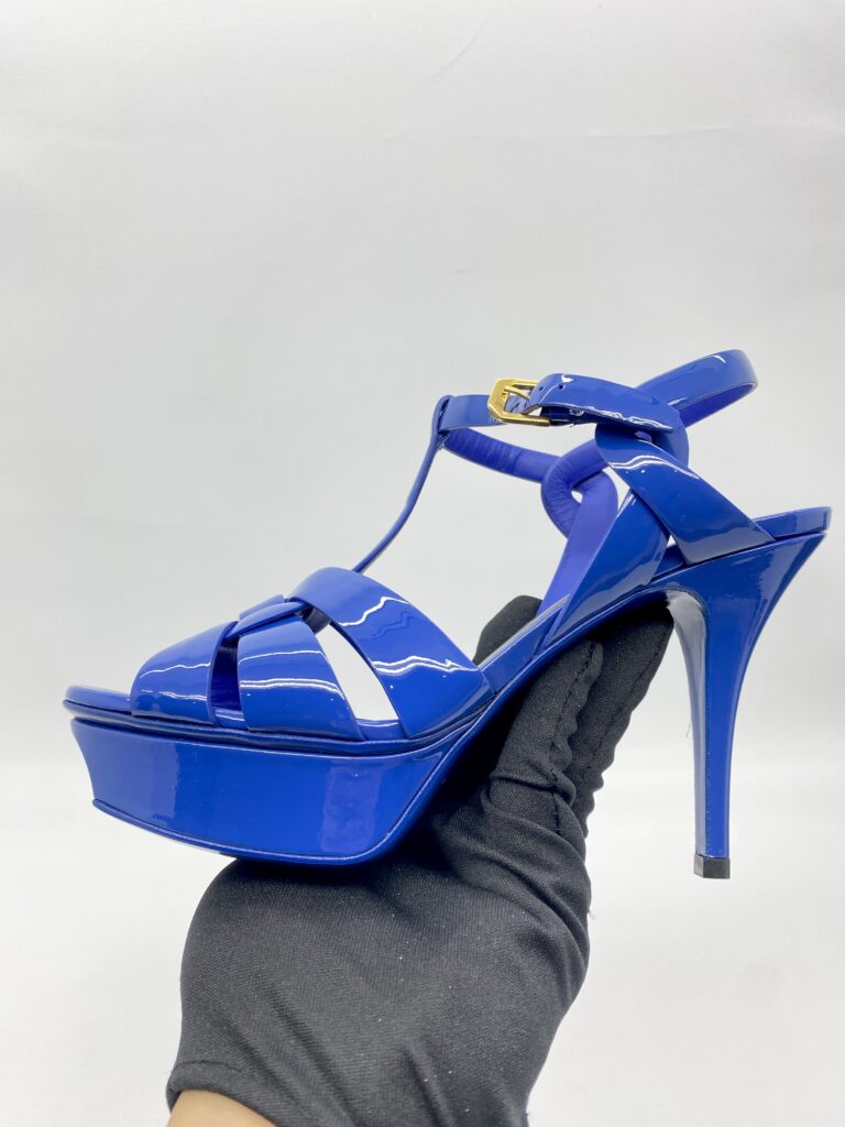 Saint Laurent Tribute Heels Bleu Majorelle Vernis