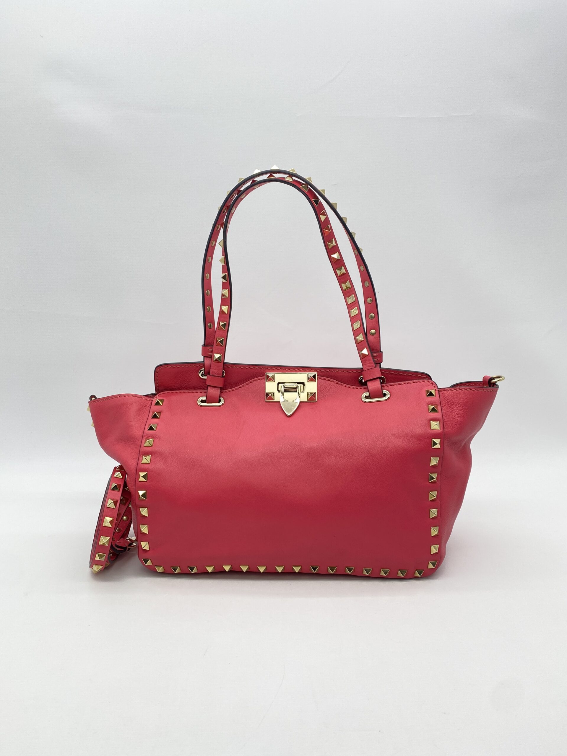 Valentino Rockstud Tote Hot Pink Light GHW