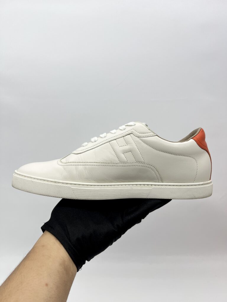 Hermes Sneaker Homme Quicker Blanc/Orange