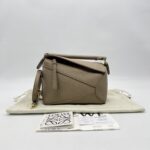 Loewe Mini Puzzle Edge Grained Taupe GHW