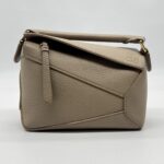 Loewe Mini Puzzle Edge Grained Taupe GHW