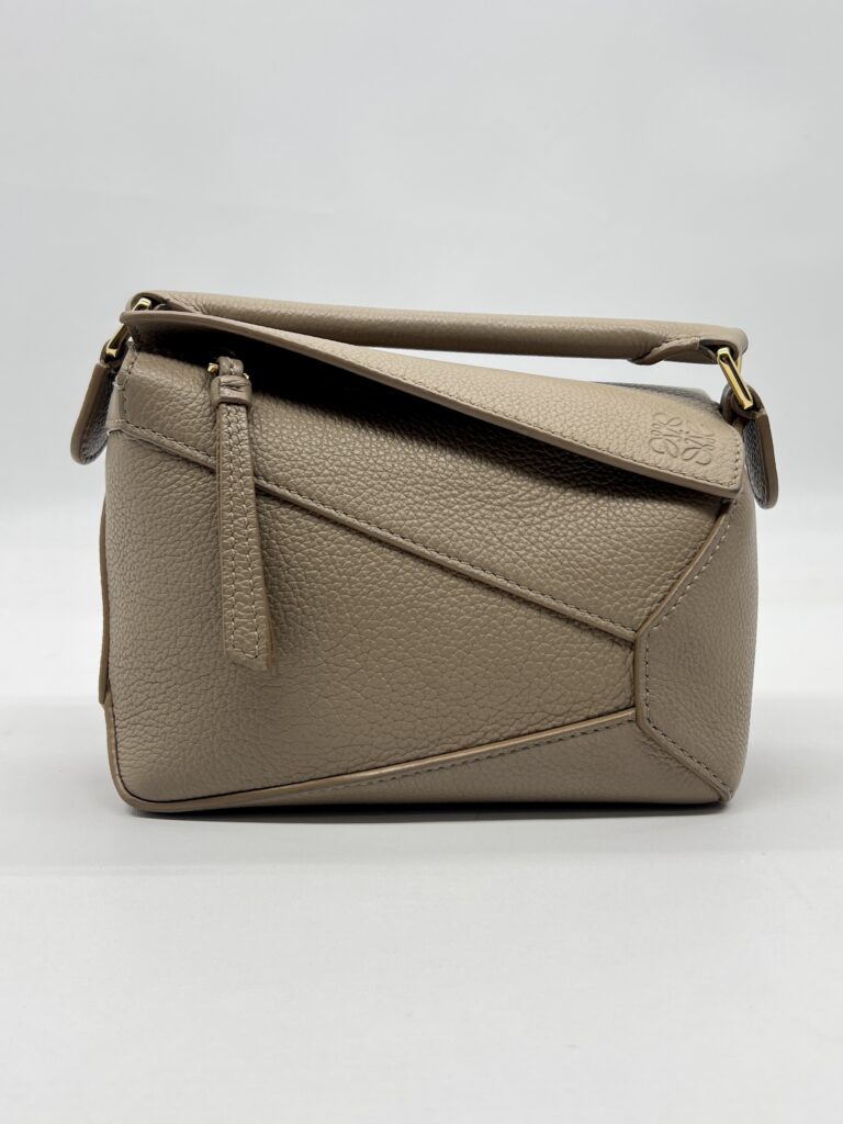 Loewe Mini Puzzle Edge Grained Taupe GHW