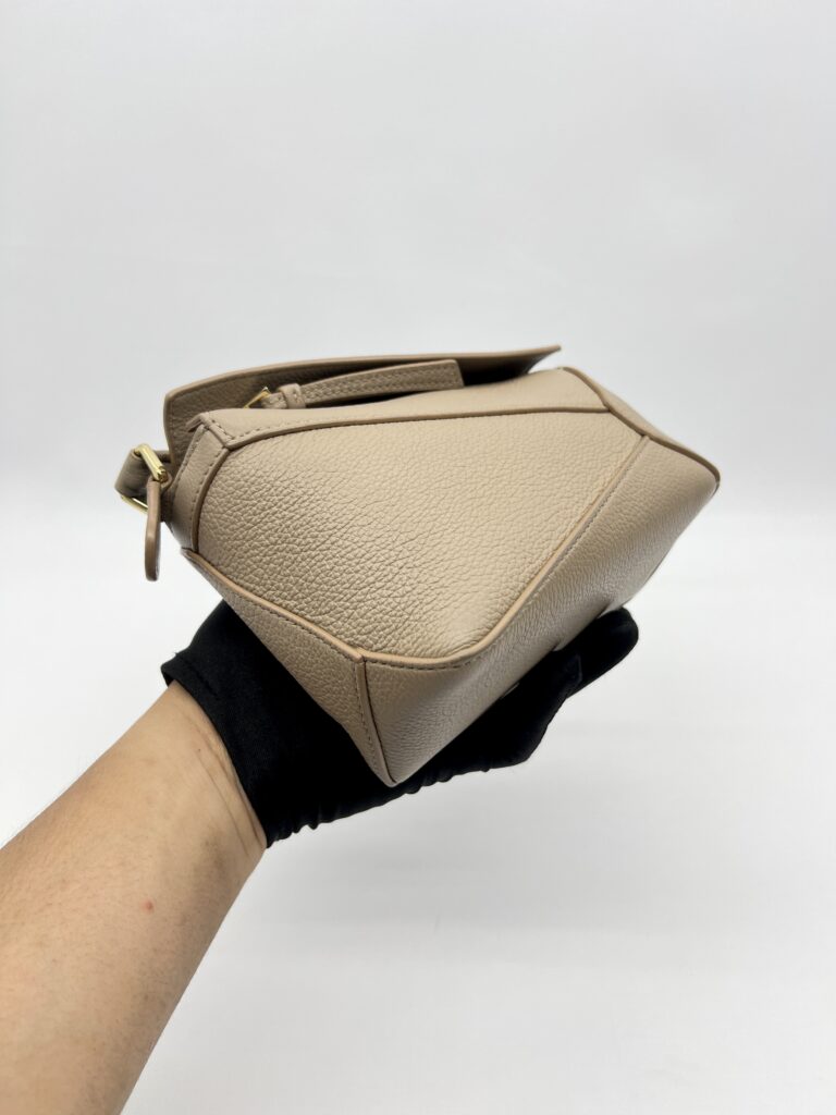 Loewe Mini Puzzle Edge Grained Taupe GHW
