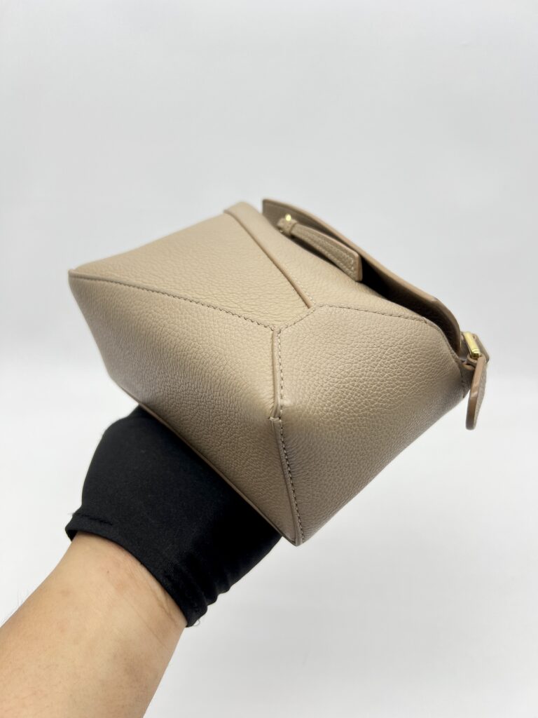 Loewe Mini Puzzle Edge Grained Taupe GHW