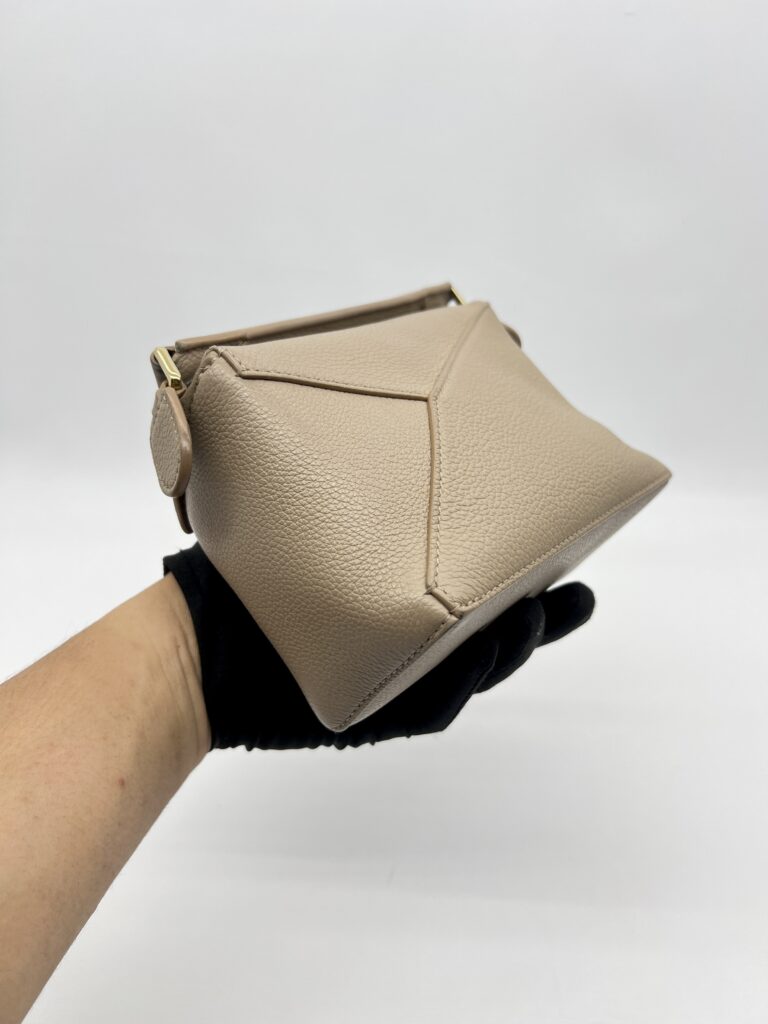 Loewe Mini Puzzle Edge Grained Taupe GHW