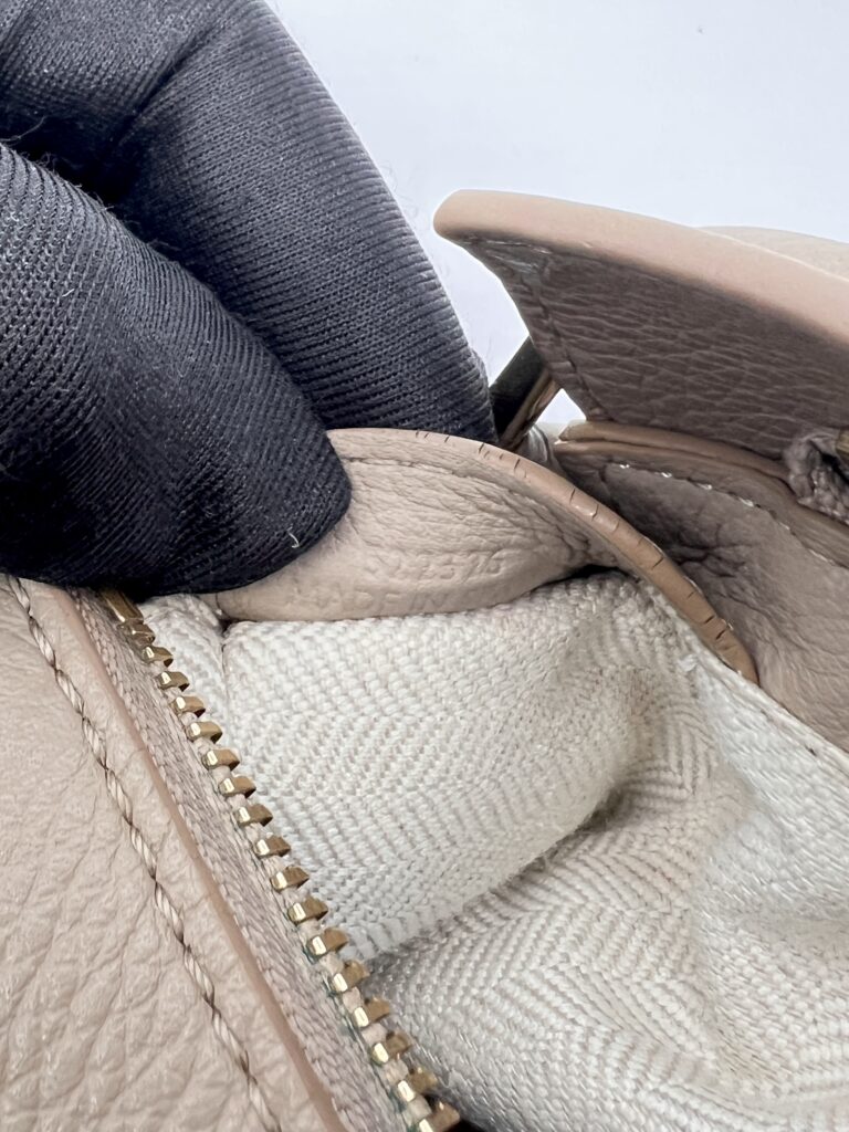 Loewe Mini Puzzle Edge Grained Taupe GHW