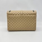 Saint Laurent Envelope Large Bag Grained Beige SHW