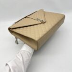 Saint Laurent Envelope Large Bag Grained Beige SHW