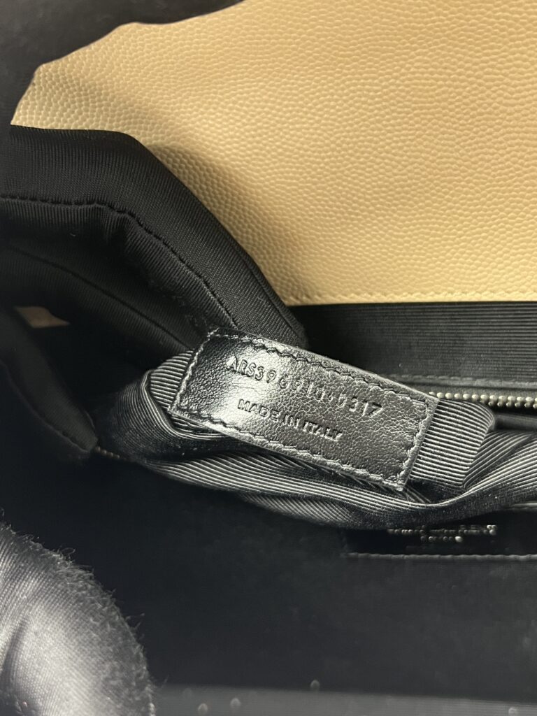 Saint Laurent Envelope Large Bag Grained Beige SHW
