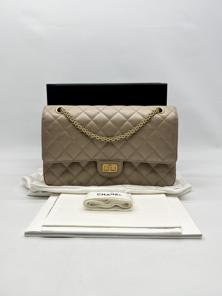 Chanel Reissue 2.55 Metallic Beige GHW