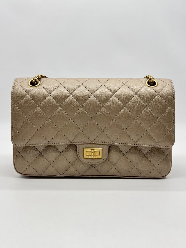 Chanel Reissue 2.55 Metallic Beige GHW