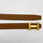 Hermes Reversible Belt 32MM Noir Gold GHW