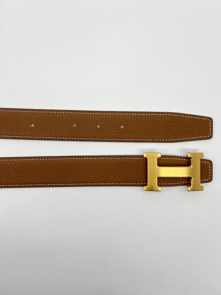 Hermes Reversible Belt 32MM Noir Gold GHW