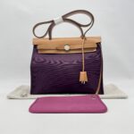 Hermes Herbag 31 Toile Cassis PHW