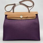 Hermes Herbag 31 Toile Cassis PHW
