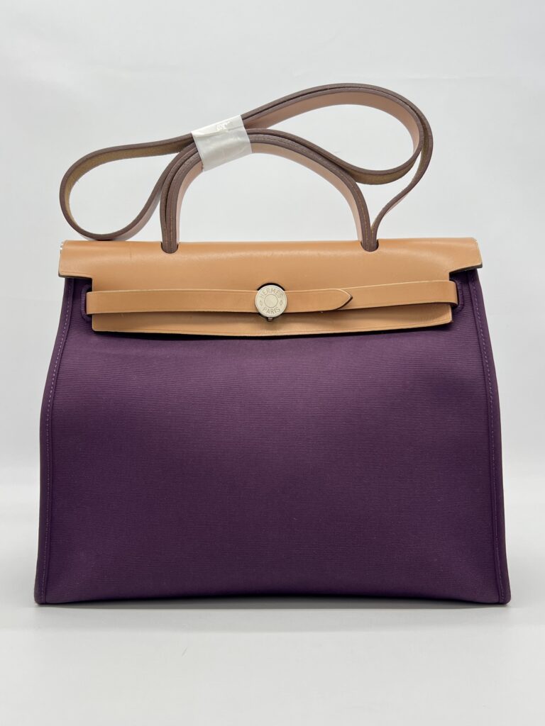 Hermes Herbag 31 Toile Cassis PHW