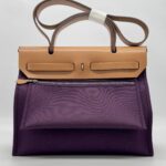 Hermes Herbag 31 Toile Cassis PHW