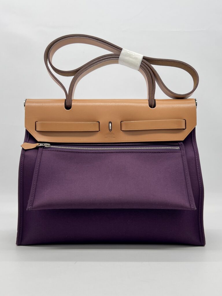 Hermes Herbag 31 Toile Cassis PHW