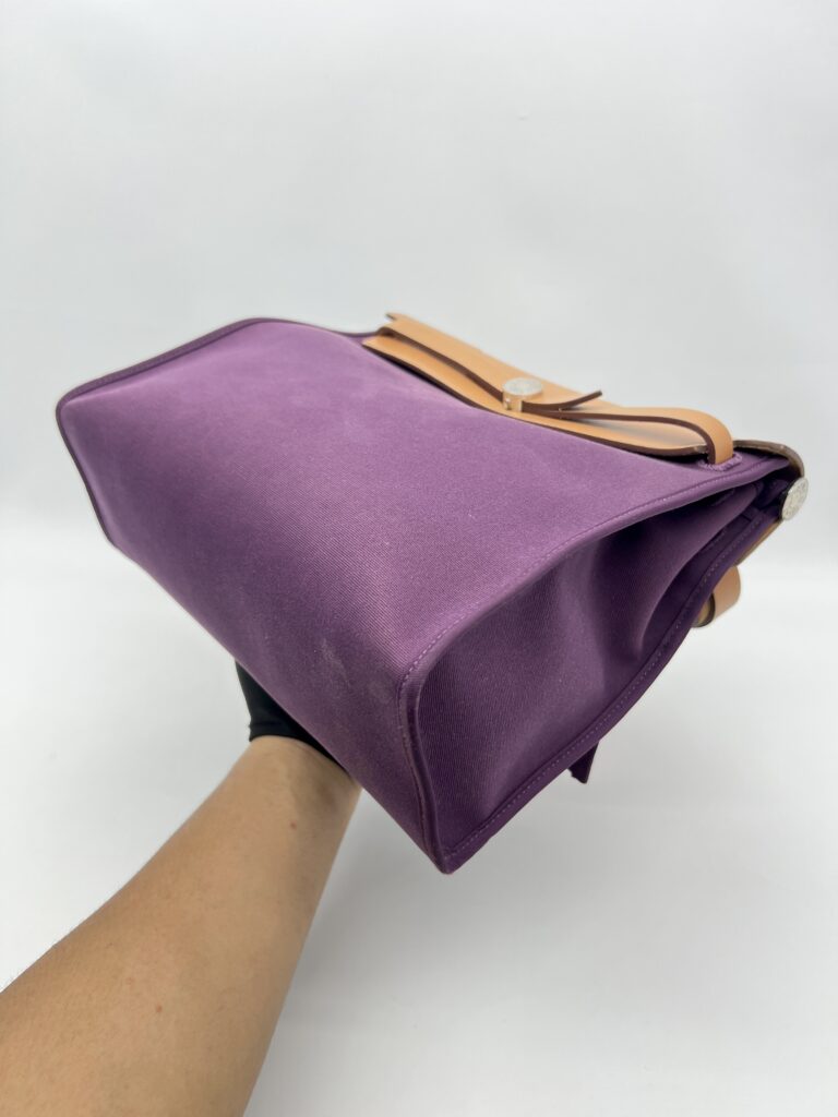 Hermes Herbag 31 Toile Cassis PHW
