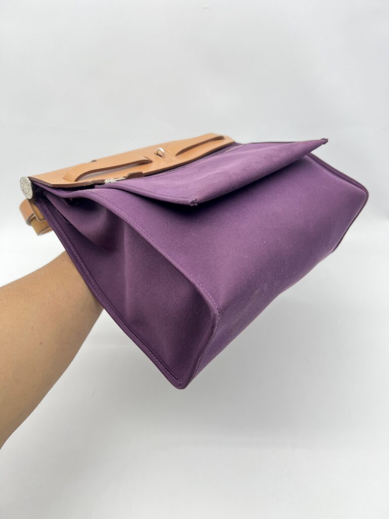 Hermes Herbag 31 Toile Cassis PHW