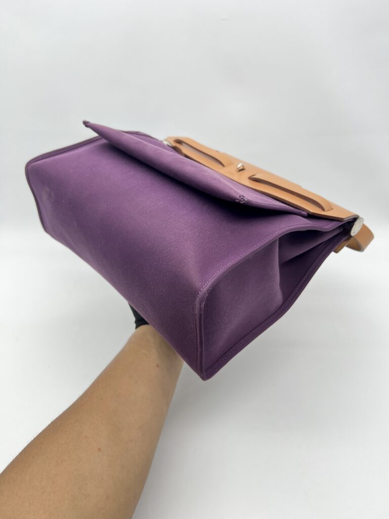 Hermes Herbag 31 Toile Cassis PHW