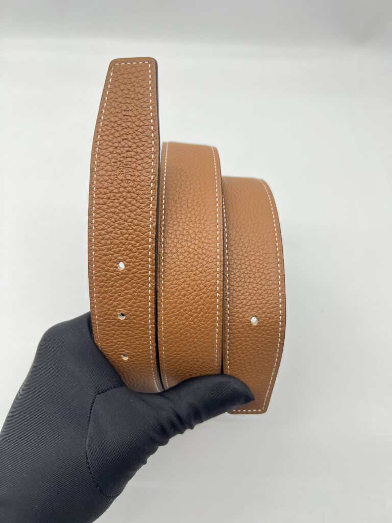Hermes Reversible Belt 32MM Noir Gold GHW