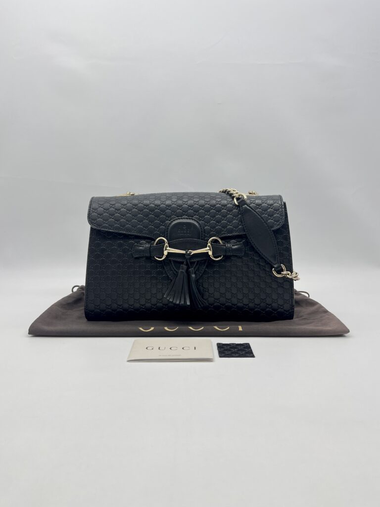 Gucci Emily Microguccisima Black GHW