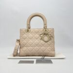 Dior Lady Dior Medium Lambskin Nude Pink GHW