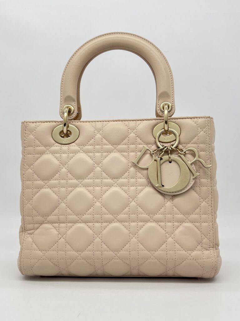 Dior Lady Dior Medium Lambskin Nude Pink GHW