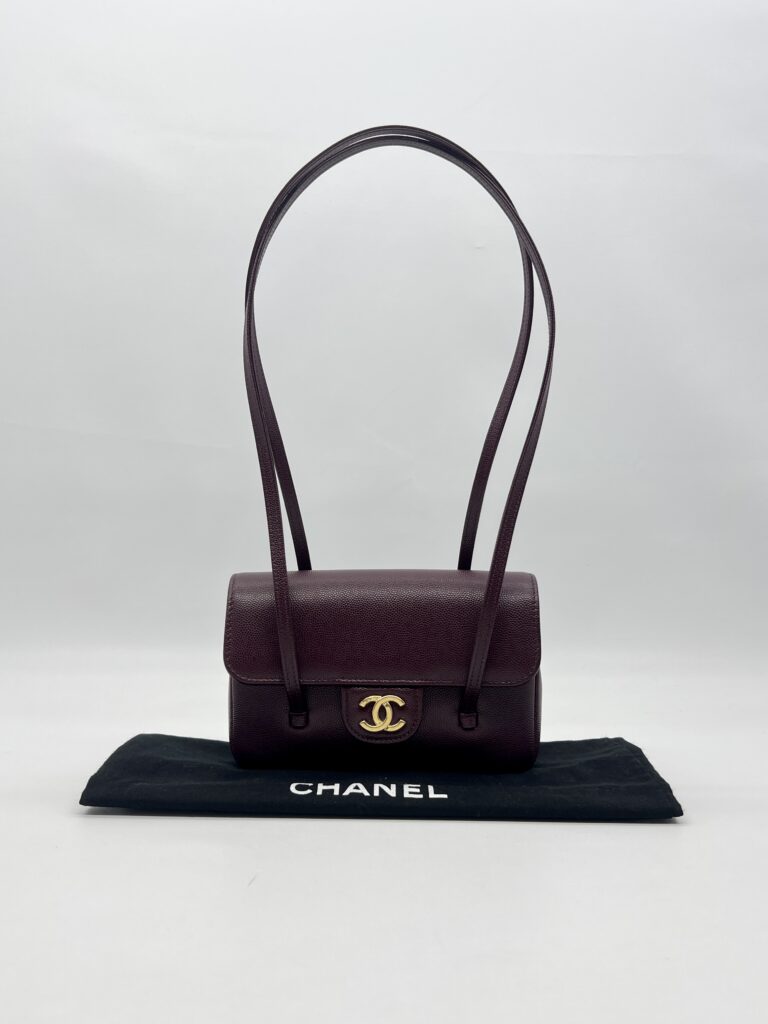 Chanel C26 Preppy Long Handle Caviar Maroon GHW