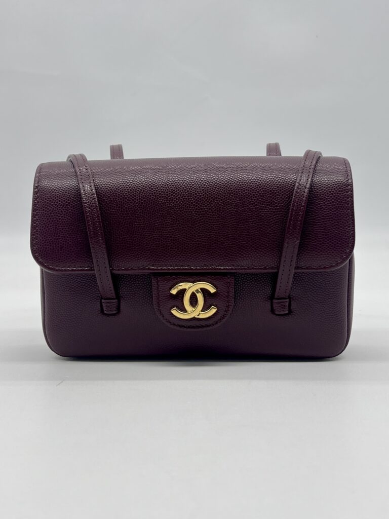 Chanel C26 Preppy Long Handle Caviar Maroon GHW