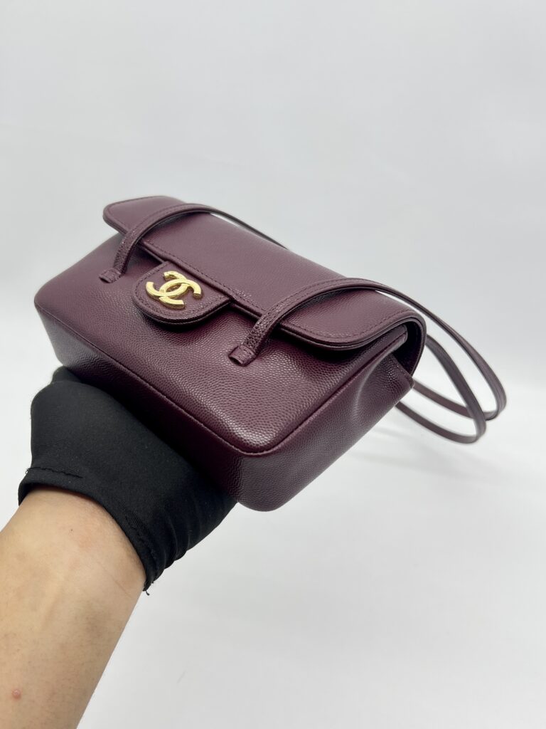 Chanel C26 Preppy Long Handle Caviar Maroon GHW