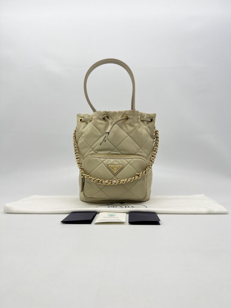 Prada Re Edition 1995 Shoulder Bag Re Nylon Sand GHW