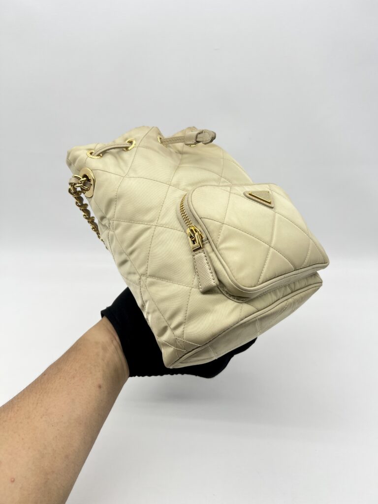 Prada Re Edition 1995 Shoulder Bag Re Nylon Sand GHW