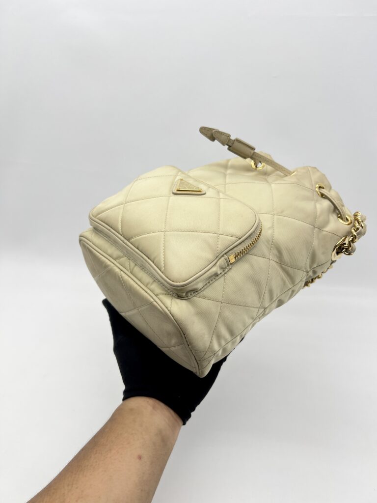 Prada Re Edition 1995 Shoulder Bag Re Nylon Sand GHW
