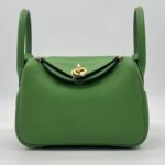 Hermes Mini Lindy Clemence Vert Yucca GHW