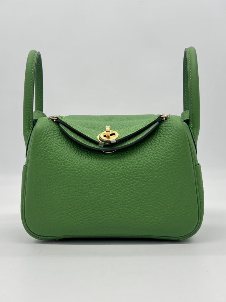 Hermes Mini Lindy Clemence Vert Yucca GHW