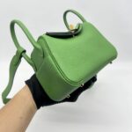 Hermes Mini Lindy Clemence Vert Yucca GHW