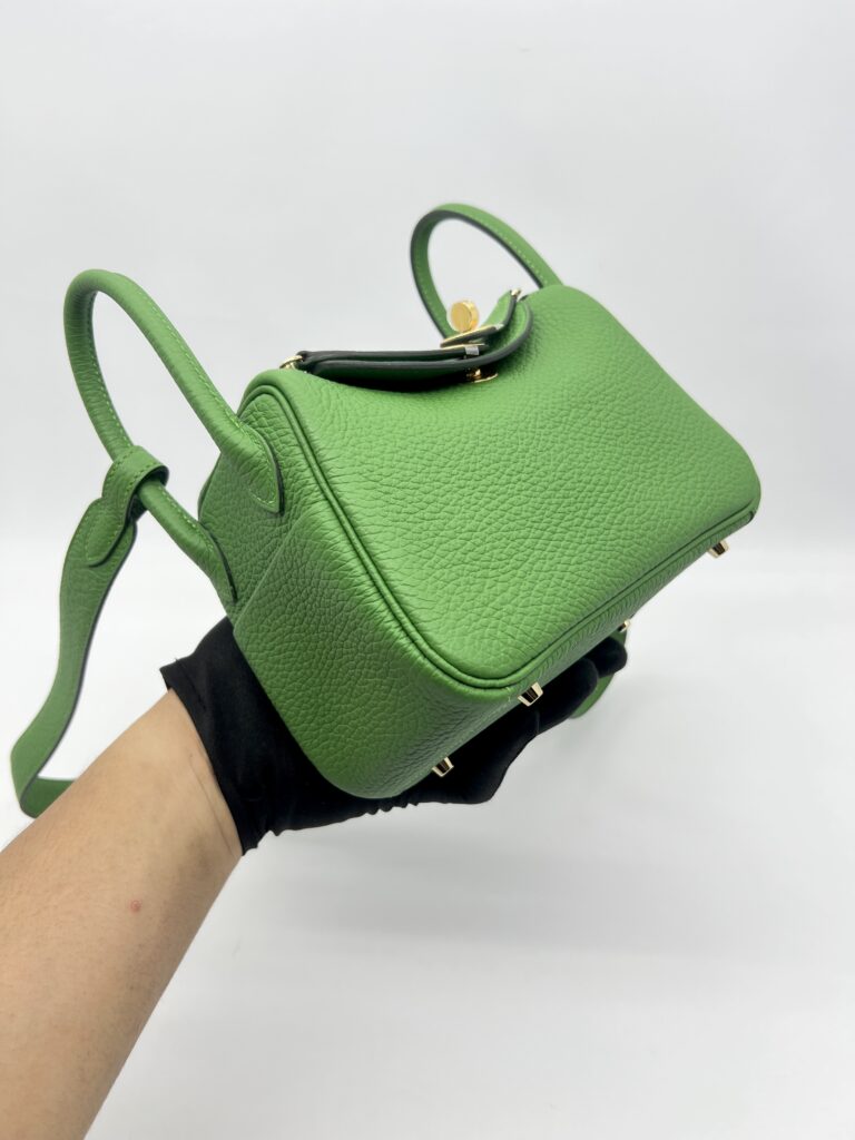 Hermes Mini Lindy Clemence Vert Yucca GHW