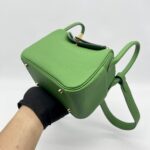 Hermes Mini Lindy Clemence Vert Yucca GHW