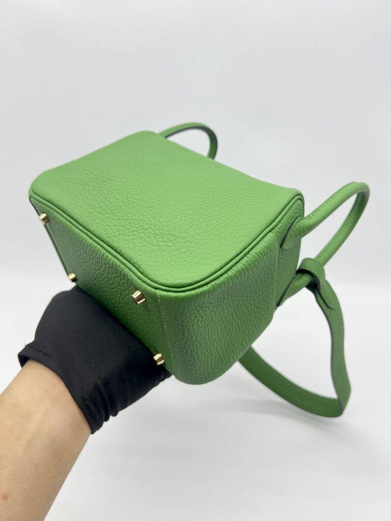 Hermes Mini Lindy Clemence Vert Yucca GHW