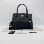 Prada Top Handle Bag Vitello Phenix Nero GHW