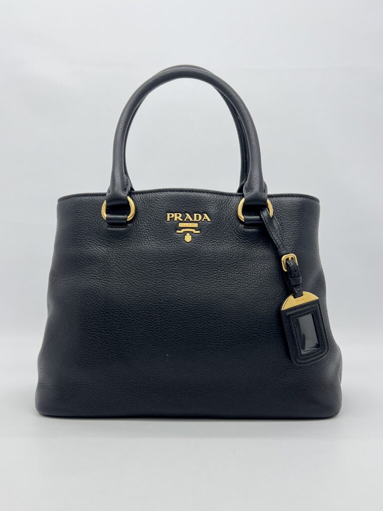 Prada Top Handle Bag Vitello Phenix Nero GHW