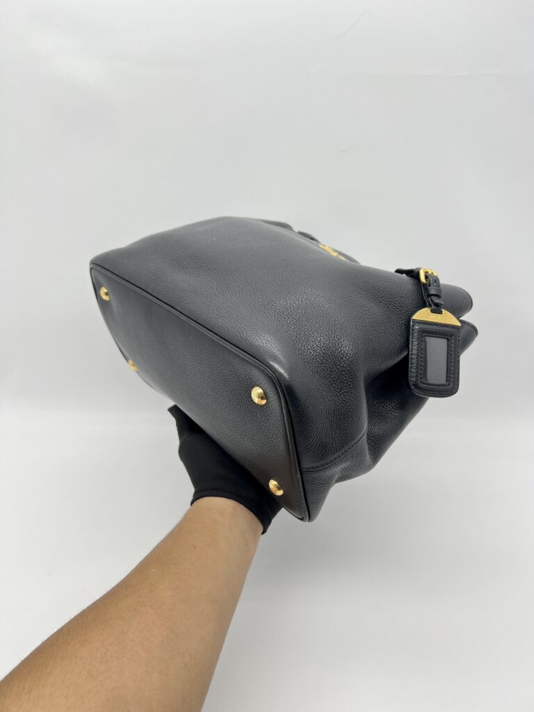 Prada Top Handle Bag Vitello Phenix Nero GHW