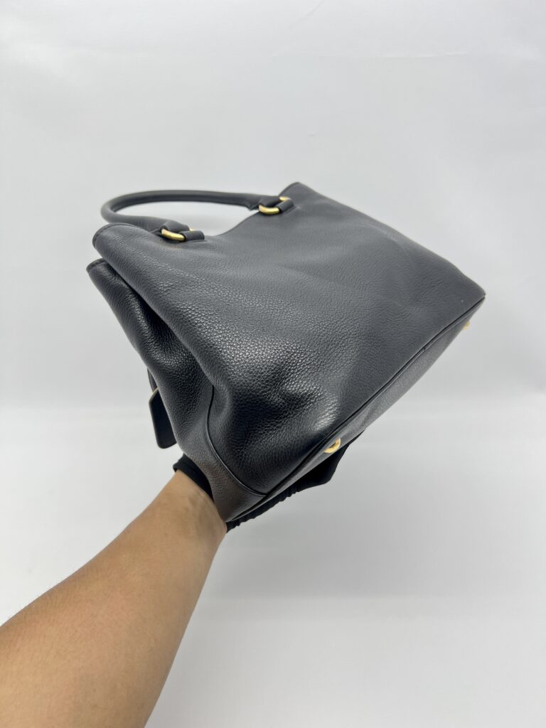 Prada Top Handle Bag Vitello Phenix Nero GHW