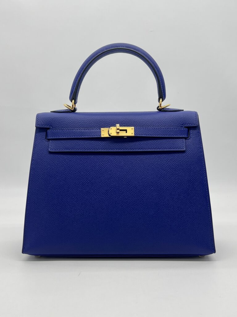 Hermes Kelly 25 Epsom Bleu Electrique GHW
