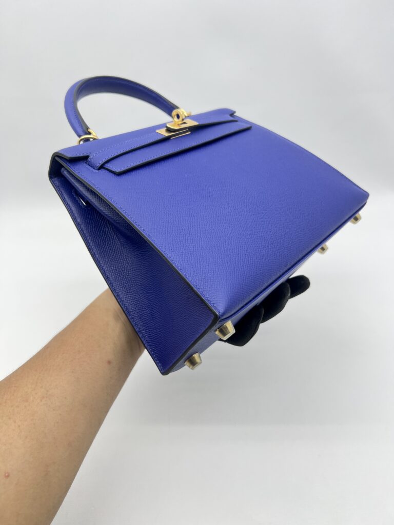 Hermes Kelly 25 Epsom Bleu Electrique GHW