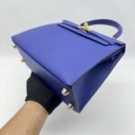Hermes Kelly 25 Epsom Bleu Electrique GHW