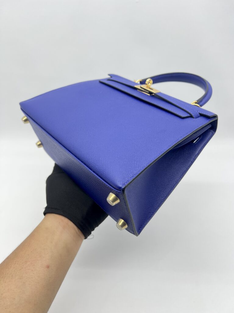 Hermes Kelly 25 Epsom Bleu Electrique GHW